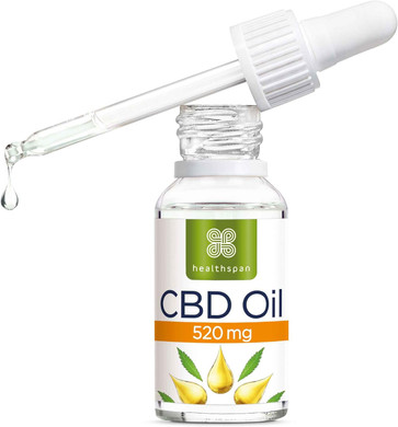 Healthspan 520mg CBD Oil Drops | 10ml | Delicious Peppermint Flavour | Vegan