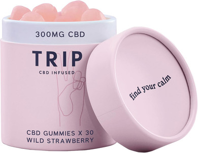 TRIP CBD Infused Wild Strawberry Gummies (2 Pack, 60 Gummies). High Strength CBD Edibles. 600MG CBD  Vegan, THC-Free, Natural Flavour