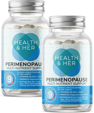Health & Her Perimenopause Tablets for Women - Daily Support and Intimacy Bundle - Supplements to Support Daily & Intimacy Wellbeing During Perimenopause - Vegan - 1 Month Supply (Bundle)