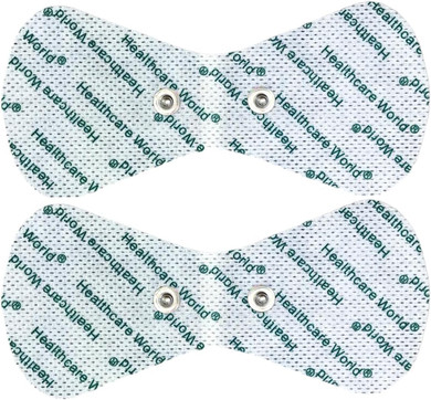 Healthcare World Wireless TENS Electrode Pads Self-Adhesive Gel Pads with 3.5mm Stud Connection Butterfly Shaped Pads Compatible with Beurer, Sanitas, KTR-2492 and Yucen Tens Machines - 2 Pairs
