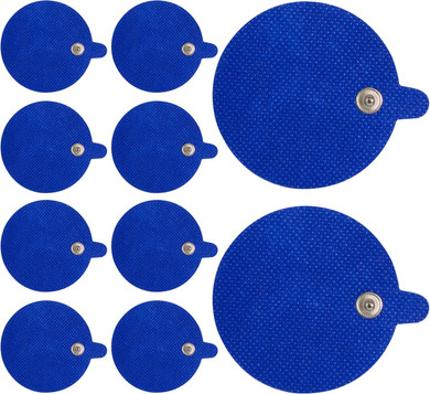 Med-Fit TENS Electrodes - 60mm Round Stud Replacement Electrode Pads - Pack of 8 TENS Pads in Total (Blue, 6 cm Round)