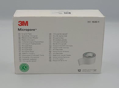 Micropore Surgical Tape | 3M icropore Surgical Tape | Medical Tape for Skin, Dressings and Face | First Aid Tape Suitable for Sensitive Skin Box of 12 Rolls (White, 2.5cm)