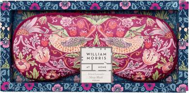 William Morris At Home Sleep Mask, Dried Lavender, Crafted With Stretch Velvet Straps, Eye Mask Black Out, Travel Size, Cruelty and Vegan Friendly, Beauty Gift For Her