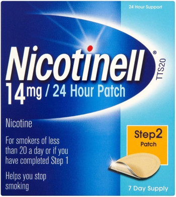 Nicotinell Nicotine Patch, Quit Smoking Aid Step 2, 24 Hour Patch, 14 mg, Pack of 7