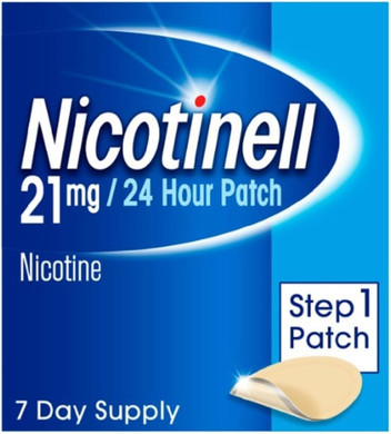 Nicotinell Nicotine Patch, Quit Smoking Aid Step 1, 24 Hour Patch, 21 mg, Pack of 7