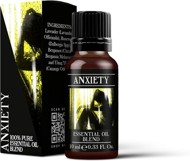 Mystix London | Anxiety Pure & Natural Essential Oil Blend 100ml - for Diffusers, Aromatherapy & Massage Blends | Perfect as a Gift | Vegan, GMO Free