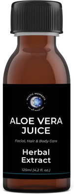 Mystic Moments | Aloe Vera Juice | Aloe Barbadensis Leaf Juice with Potassium Sorbate & Citric Acid | Hydrating Ingredient for Skin, Hair & DIY Cosmetics | Vitamin-Enriched Botanical Base | 125ml