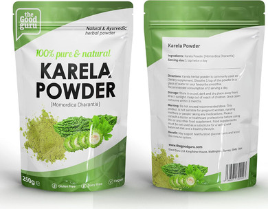 Ayurvedic Karela Powder Blood Sugar Levels | Diabetic | Metabolic | Bitter Melon Powder | Rich in Vitamin A, C, and Calcium | Healthy Blood Sugar Levels | Zip Lock Bag 250g (250g (Pack of 1))