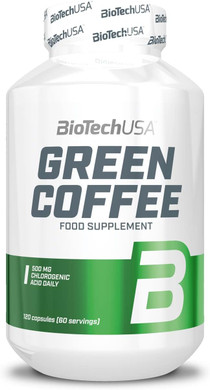 BioTechUSA Green Coffee Dietary Supplement Capsules with Green Coffee Extract and Chrome, 120 Capsules