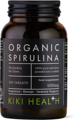 KIKI Health Organic Spirulina Tablets | Premium Pills & High Detox Supplement | Iron Rich Vegan Protein, Chlorophyll | Non-GMO | Immune Health, Energy, Focus & Fitness | 100% Spirulina, 200 Capsules