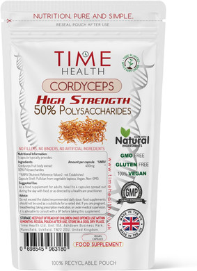 Cordyceps High Strength 50% Polysaccharides (60 Capsule Pouch)