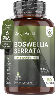 Boswellia Serrata Extract- 2000mg - 85% Boswellic Acid (400mg per Capsule) - 180 Capsules - 6 Months Supply - Indian Frankincense Resin - 5:1 Extract Boswellia per 1 Capsule - Vegan & Non-GMO