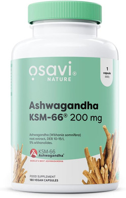 Osavi Ashwagandha KSM66® 200 mg  180 Vegan Capsules | Clinically Tested Stress Support | HighPotency Root Extract for Resilience | Mental Balance & Overall Wellbeing | Vegan & Clean Label