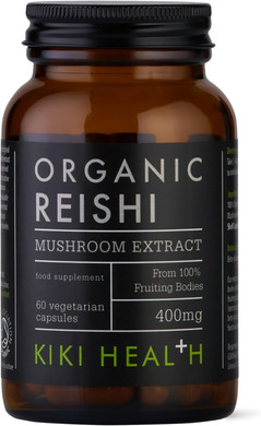 KIKI Health - Organic Reishi Mushroom Extract Capsules 400mg - High Potency - from 100% Fruiting Bodies - 50% Beta-Glucan Rich Polysaccharides - Vegan Friendly - 60 Capsules