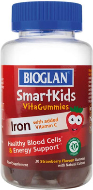 Bioglan SmartKids Iron | Vitamin C | Energy Support | 30 Gummies