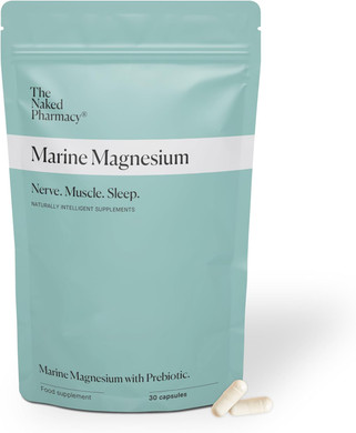The Naked Pharmacy | Marine Magnesium | Sleep & Nerve/Muscle | Natural Supplements with Prebiotic Baobab | High Strength | No Additives | Vegan | 30 Capsules