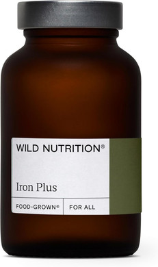 WILD NUTRITION Food-Grown® Iron Plus | Gentle Iron Supplements with Vitamin C for Higher Absorption | Easy to Digest Tablets for Cognitive, and Energy Support | 30 Capsules