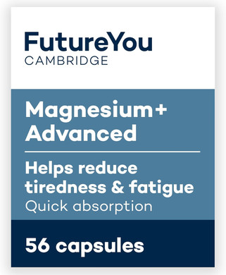 FutureYou Magnesium+ Advanced (56 Capsules). Magnesium Glycinate with B Vitamins for Energy & Bone Health. High Strength Magnesium Supplements for Women & Men - Genuine FutureYou Cambridge Supplements