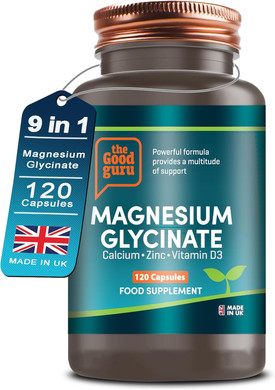 Magnesium Glycinate  120 Capsules | 9 in 1 Mineral Blend with Magnesium Glycinate 300mg, Calcium, Zinc, D3, K2, Manganese, Copper, Boron  The Good Guru