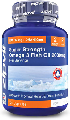 Omega 3 Fish Oil 2000mg, EPA 660mg DHA 440mg per Daily Serving. 120 Capsules (2 Months Supply). Supports Heart, Brain Function and Eye Health. 2 Capsules Per Serving