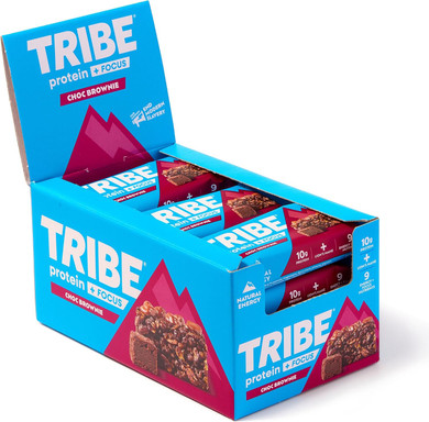TRIBE Protein + Focus Bar - Bestsellers Variety Pack - 10g Protein, 9 Energy & Focus Nutrients, Lions Mane, Plant Based, Vegan Snack & Gluten Free (60g x 12 Bars) (12 Count (Pack of 1), Variety)