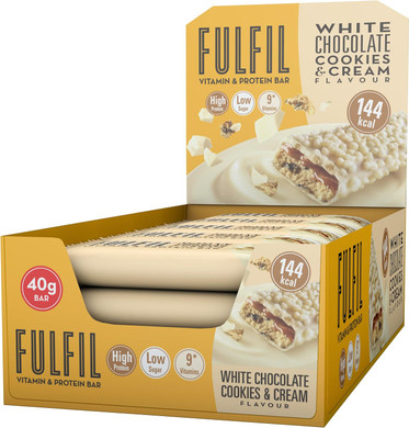 Fulfil Vitamin and Protein Bars (15 x 40g Bars)  Chocolate Salted Caramel Flavour  15g High Protein, 9 Vitamins, Low Sugar