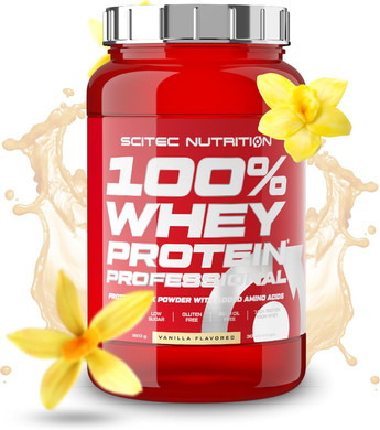 Scitec Nutrition 100% Whey Protein Professional  Enhanced with Extra Amino Acids & Digestive Enzymes  Gluten-Free  Palm Oil Free, 920 g, Vanilla