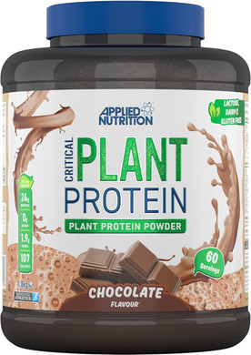 Applied Nutrition Plant Protein Powder  Critical Plant Vegan Protein Shake with SOYA, Pea, Brown Rice Proteins & Essential Amino Acids - Dairy-Free Gym Supplement (1.8kg - 60 Servings) (Chocolate)