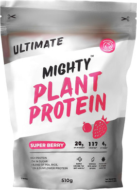 Mighty Ultimate Vegan Protein Powder, Super Berry Flavour, (17 Servings, 510g Bag without Scoop), Plant Based, Dairy Free Protein Shakes, Added Vitamins, Minerals & Super Greens