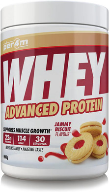 Per4m Protein Whey Powder | 30 Servings of High Protein Shake with Amino Acids | for Optimal Nutrition When Training | Low Sugar Gym Supplements (Jammy Biscuit, 900g)
