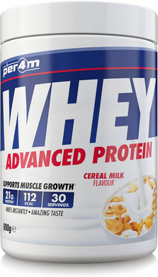 Per4m Protein Whey Powder | 30 Servings of High Protein Shake with Amino Acids | for Optimal Nutrition When Training | Low Sugar Gym Supplements (Cereal Milk, 900g)