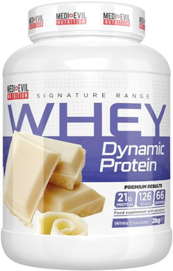 Medi-Evil Nutrition Whey Dynamic Protein, White Chocolate Flavour, 2kg Whey Protein Powder for Muscle Building, Vegetarian | 66 Servings