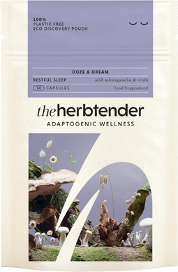 THE HERBTENDER, Doze & Dream - Vegan Adaptogenic Wellness Supplements. Reishi Mushroom & Ashwagandha for Relaxation and Sleep (14 Capsule Pouch)