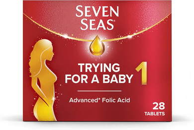 Seven Seas Trying for a Baby, Prenatal Vitamins, Pregnancy Planning Supplement with an Advanced* Folic Acid to Help Increase Folate Levels¹, Zinc & Iron, 28 Tablets, 4 Weeks