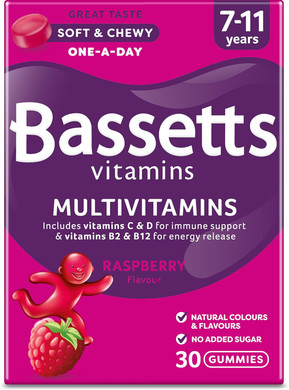Bassetts Vitamins 7-11 Years Raspberry Flavour Multivitamins 60 Gummies
