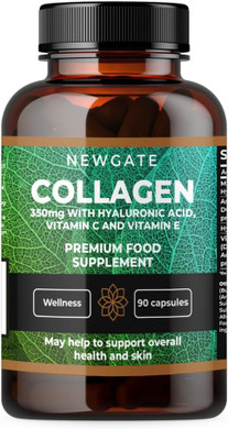 Newgate Labs Marine Collagen 350mg with Hyaluronic Acid, Vitamin C & Vitamin E - 90 High Strength Capsules