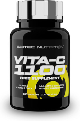 Scitec Nutrition Vita-C 1100  High Potency Vitamin C  1100mg  Supports Immune System  Collagen Formation  Antioxidant Defense, 100 Capsules