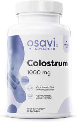 Osavi Colostrum 1000mg  60 Capsules | HighPotency Colostrum Bovine with 30% Immunoglobulins G | Sourced from HolsteinFriesian Cows | GMOFree