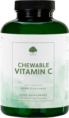 Chewable Vitamin C Tablets | 300mg of Vitamin C per Raspberry Flavoured Tablet | 100 Tablets | G&G Vitamins