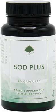 SOD Plus (Superoxide Dismutase) Capsules 275mg - Antioxidant Blend with NAC, L-glutathione, Zinc, Manganese and Copper - 60 Vegan Capsules - Non GMO, Made in The UK by G&G Vitamins