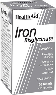 HealthAid Iron Bisglycinate - 90 Vegetarian Tablets
