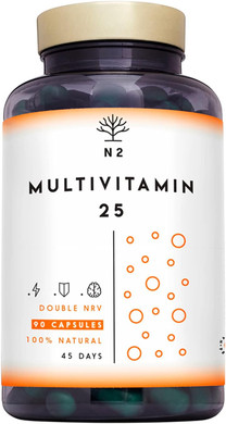Vitamin C and D - HIGH DOSE 200% of The Recommended Daily Value - Multivitamin 25 Vitamins & Minerals Zinc Magnesium Vitamin E B1 B12 B6 - Women Men 90 Capsules N2 Natural Nutrition