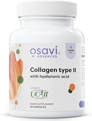 Osavi Collagen Type II with Hyaluronic Acid  30 Caps| UCII® Undenatured Collagen for Joint & Cartilage Health | Supports Collagen Formation & Bone Function | with Rose Hip Extract & Vitamin C