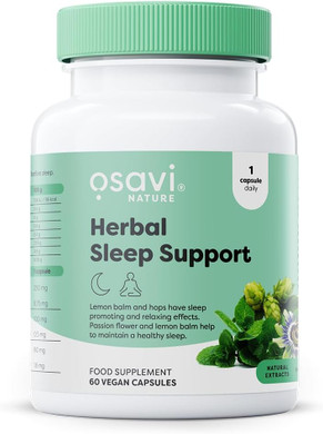 Osavi Herbal Sleep Support  120 Vegan Capsules | Melatonin Free | Passion Flower, Lemon Balm & Hops for Relaxation & Healthy Sleep | Supports Calmness, Reduces Anxiety & Sleep Disorders | Clean Label