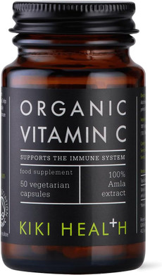 KIKI Health Organic Plant-Based Vitamin C Supplement - Vegan-Friendly Formula with Essential Nutrients for Immune Support - Vitamin C Capsules Promotes Skin Health & Collagen Production - 50 Vegicaps