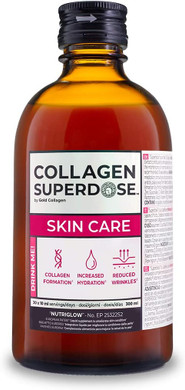 GOLD COLLAGEN Superdose Skin Care- Collagen Nutritional Supplements for Women & Men with Vitamin C, Biotin, Hyaluronic Acid, Zinc, Anti-Ageing Liquid for Hydrated Skin, Hair Growth, Strong Nails 300ml