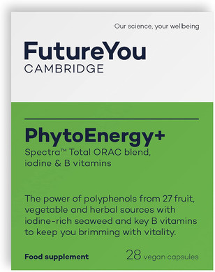 PhytoEnergy+ Multivitamins Nutritional Supplements  Vitamin B2 and Iodine Supplement  28 Day Supply  Capsules to Support Fatigue and Tiredness  Food Supplements by FutureYou Cambridge