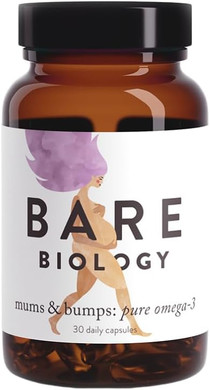 Bare Biology Omega 3 Pregnancy Supplement - Mums & Bumps Fish Oil Capsules (30 Servings) DHA 560mg, High Strength & 3rd Party Tested for Preconception, Pregnancy & Breastfeeding