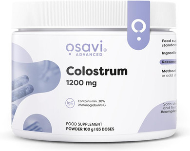 Osavi Colostrum 1200 mg  100 g Powder | Bovine Colostrum Rich in Immunoglobulins G for Immune System Support | Boosts Natural Defenses & Enhances Immunity