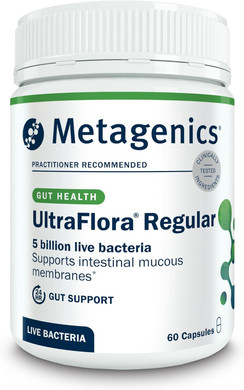 Metagenics Ultraflora Regular - High-Strength Bifidobacterium Lactis HN019 Probiotic - Supports Gut Health, 60 Capsules